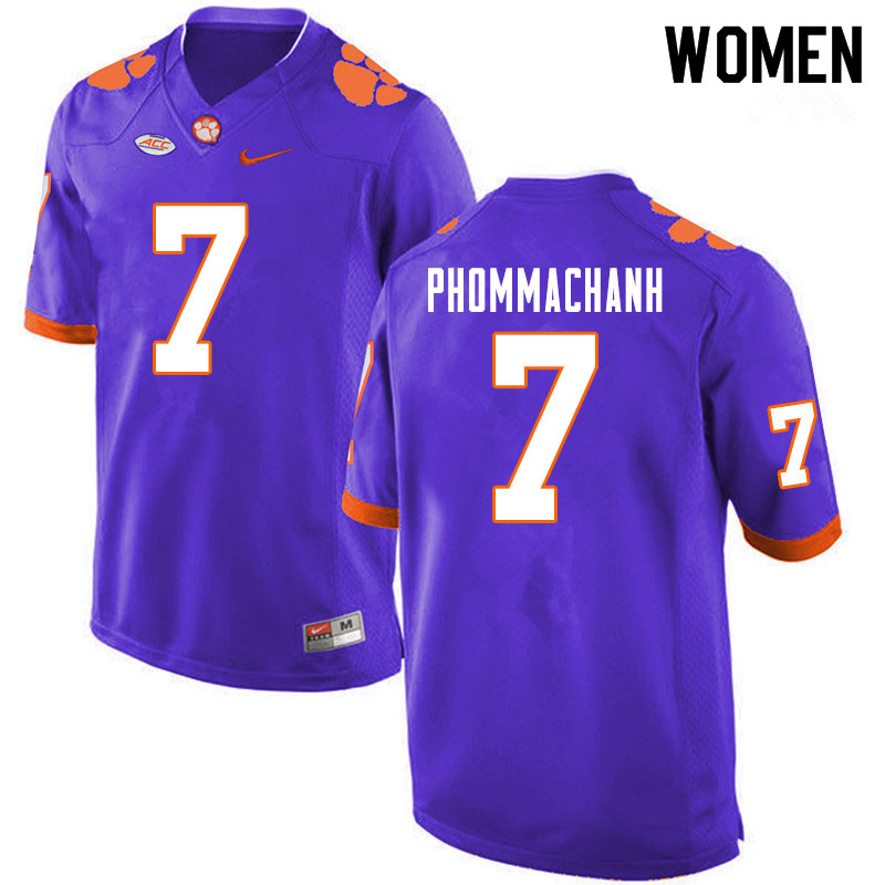Women #7 Taisun Phommachanh Clemson Tigers College Football Jerseys Sale-Purple